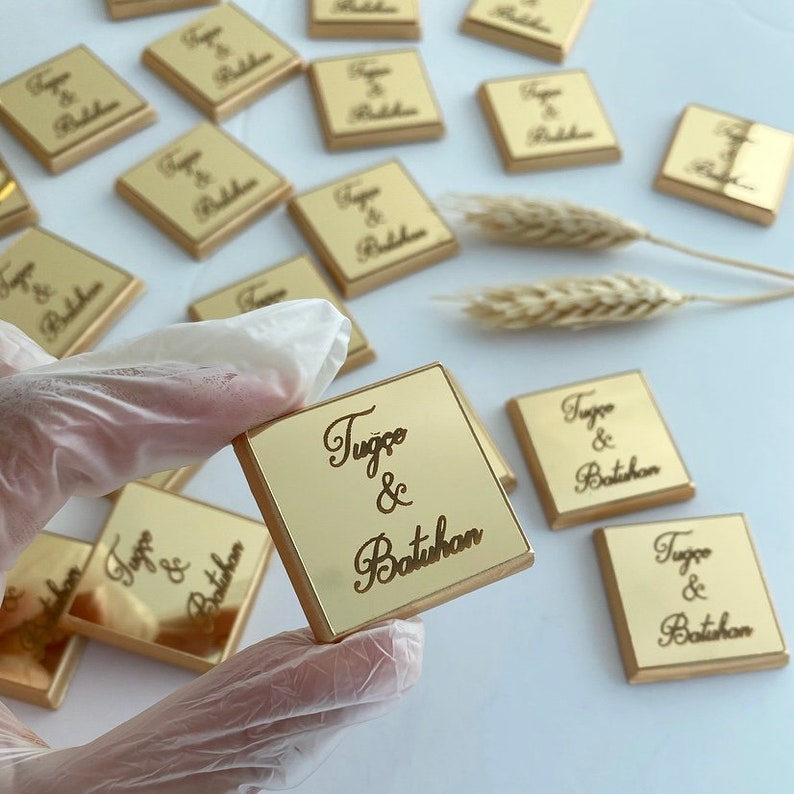 Wedding Favors Chocolate, Wedding Favors, Engagement Chocolate, Wedding Chocolate, Customized Chocolate, Plexiglass Chocolate image 2