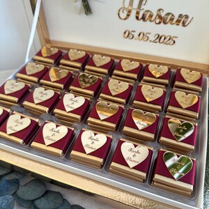 Nikah Zeremonie Gastgeschenke, Hochzeitsgeschenk, Verlobungsschokolade, Lachs Gastgeschenke Bild 2