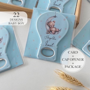 Customized Baby Shower Gift Magnet, Cap Opener, Birthday or Baptism Event