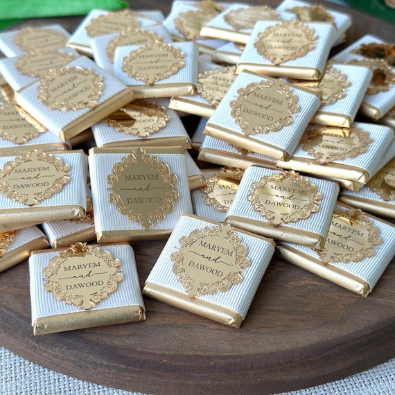 Engagement Favor Personalized Chocolate, Custom Guest Gifts for Wedding Ceremony