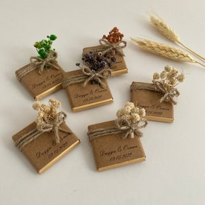 Wedding Favors Chocolate, Wedding Favors, Engagement Chocolate, Kraft Wedding Chocolate, Flowering Chocolate