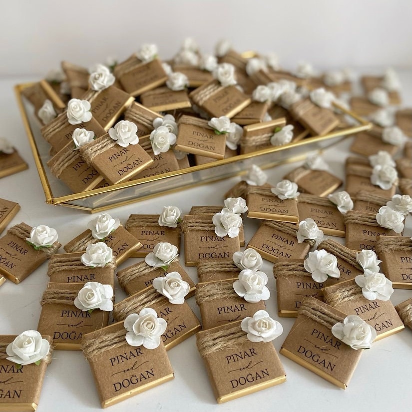 Marshmallow Battesimo Lui/Lei personalizzato Mini Quadrati 40pz | Acquista Online al Miglior Prezzo