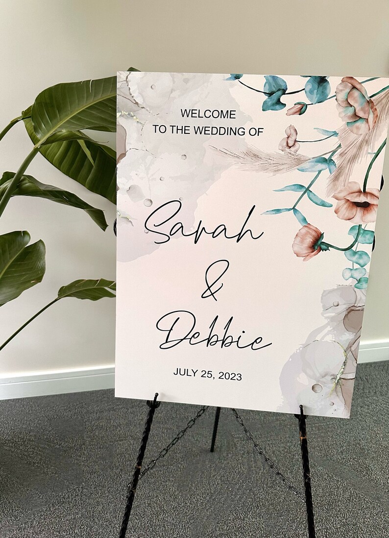 Wedding Sign, Wedding Welcome Sign, Welcome Sign, Luxury Wedding Decor, Event Decor image 1