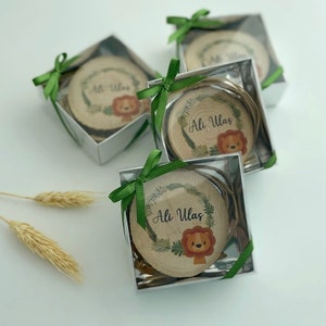 Magnete in legno, baby shower, battesimo, compleanno, regali rustici