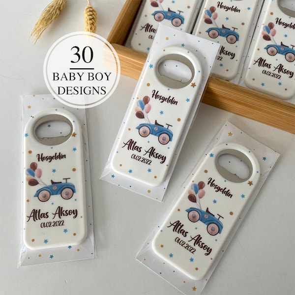 Baby Shower Gift Magnet, Cap Opener, Customized Cap Opener, Birthday or Baptism Event