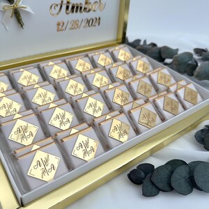 Nikah Zeremonie Gastgeschenke, Hochzeitsgeschenk, Verlobungsschokolade, Lachs Gastgeschenke Bild 4