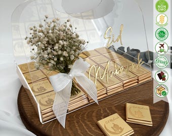 Customized Eid Chocolate, Ramadan Gift, Personalized Eid Gift, Ramadan Mubarak, Eid Mubarak, Aqeeqa Gift, Eid Favors, Eid Chocolate Box