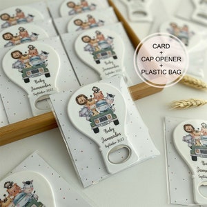 Customized Baby Shower Gift Magnet, Cap Opener, Birthday or Baptism Event