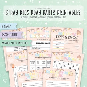 Stray Kids Birthday Party Games: SKZOO Theme (Digital Download)