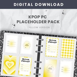 Kpop Yellow Photocard Placeholder | Binder Filler | Bias pc | Kpop Collection | collector