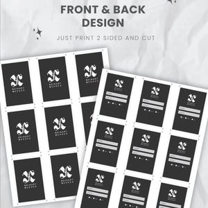 May include: Sheets of black and white business cards with the text "FRONT & BACK DESIGN" and "JUST PRINT 2 SIDED AND CUT". The cards feature the "XDINARY HEROES" logo and space for contact information.