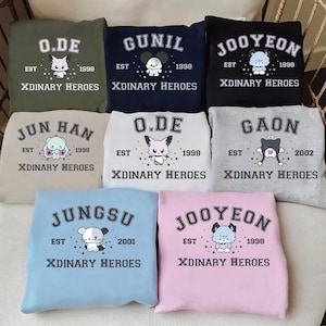 Cute Xdinary Heroes Member Group Sweatshirt, Xdinary Monsters Kpop Shirt XDH Beautiful Mind World Tour 2025, Gunil, Jungsu, Gaon, O.de