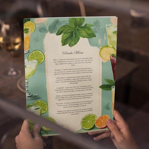 Wedding Drinks Menu, Drinks Menu, Cocktail Menu, 6 Drink Menu, Elegant Drinks Menu, Beautiful Drinks Menu, Alcohol Menu, Wedding Menu