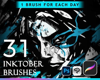 INKTOBER BRUSHES CHALLENGE 1 Brush for each day