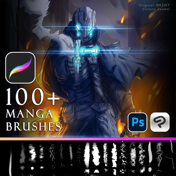 100 Anime & Manga Procreate Brushes and Stamps Pack Etsy UK