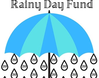 Blue Rainy Day Savings Challenge