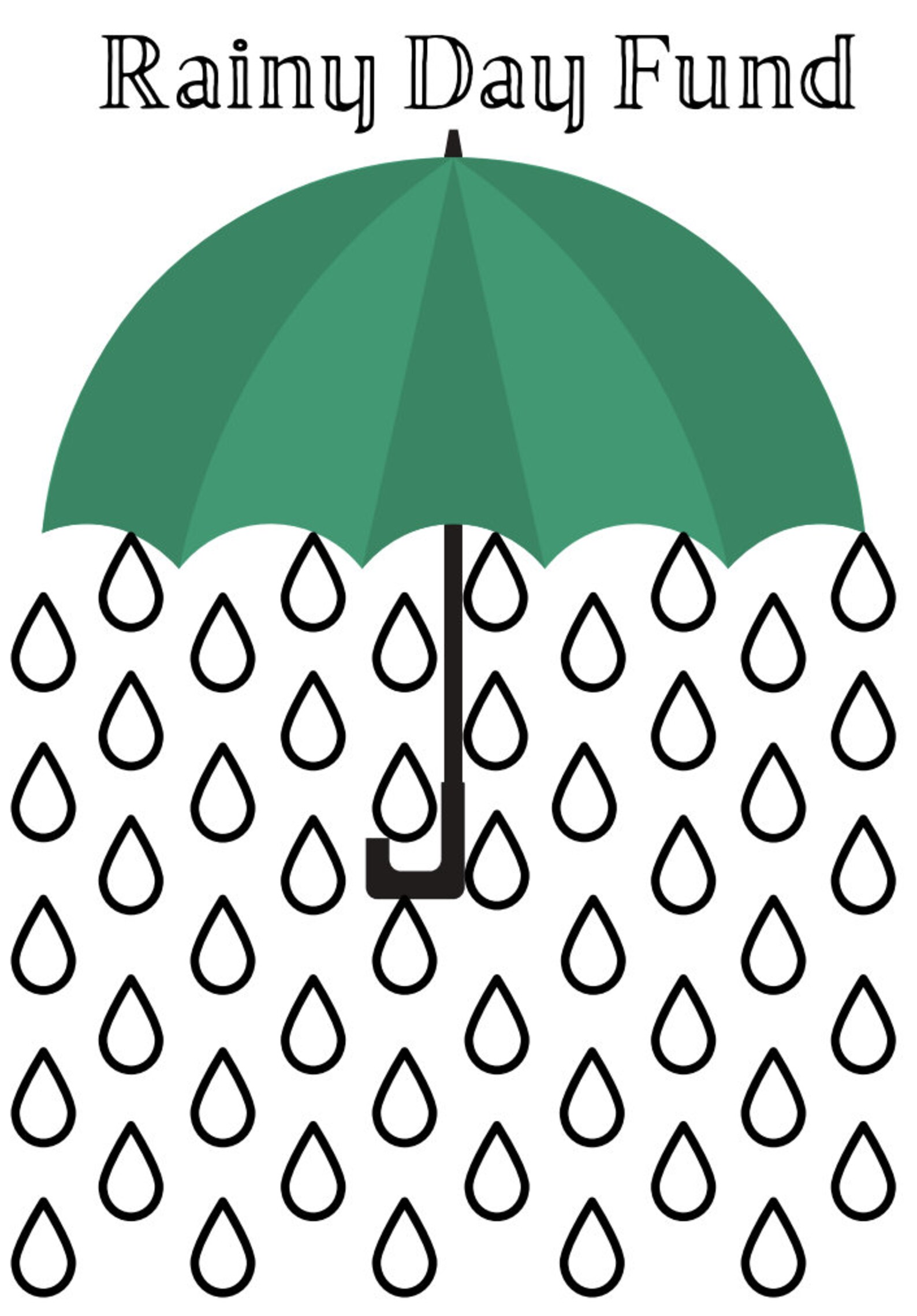 Green Rainy Day Savings Challenge Etsy