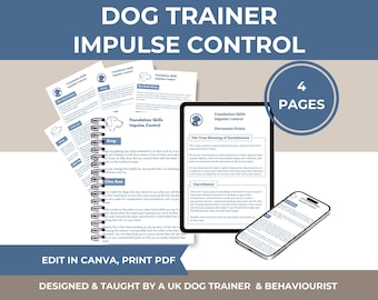 Hundetraining Impulse Control Guide: Bearbeitbare Canva Vorlagen (PDF-Download