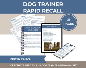Guía de adiestramiento canino: folletos editables para empresas (plantilla PDF de Canva)