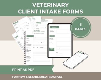 Veterinary Intake Form Template: Editable Canva Design (PDF Download)