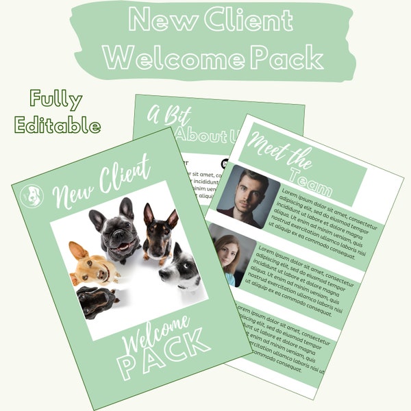 Welcome Pack New Clients Dog Trainer Business Templates - Green