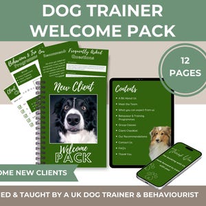 Dog Training Client Welcome Pack Template: Canva Editable Forms (Digital Download)