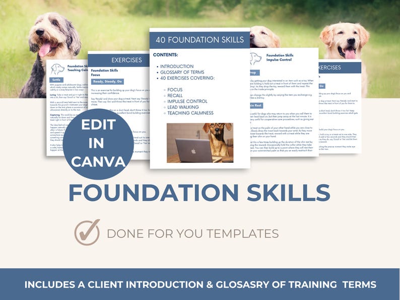 Dog Training Business Templates: Editable Canva Guides (Digital Download)
