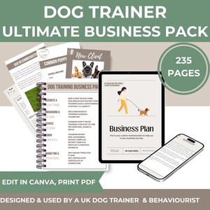 Dog Trainer Business Bundle: Client Forms, Contracts, Marketing Templates (Canva Digital Download and PDF)