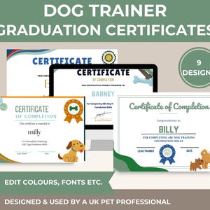 Dog Training Certificate Template: Editable Puppy Graduation (Digital Download)