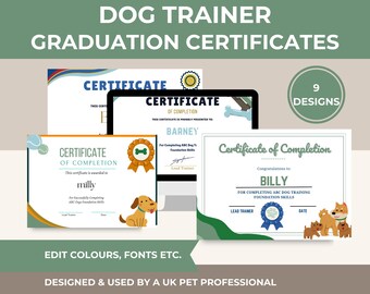 Dog Training Certificate Template: Editable Puppy Graduation (Digital Download)