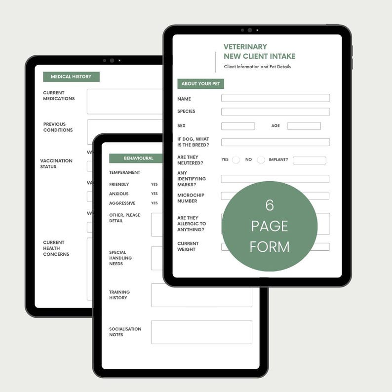 Veterinary Intake Form Template: Editable Canva Design (PDF Download ...