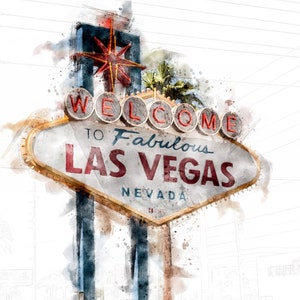 Acuarela de Las Vegas