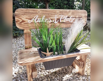 Haustürdeko Dekobank Blumenbank Blumenbäncken Holzbank,personalisiert Holzbankerl Hochzeitsgeschenk Gartendeko