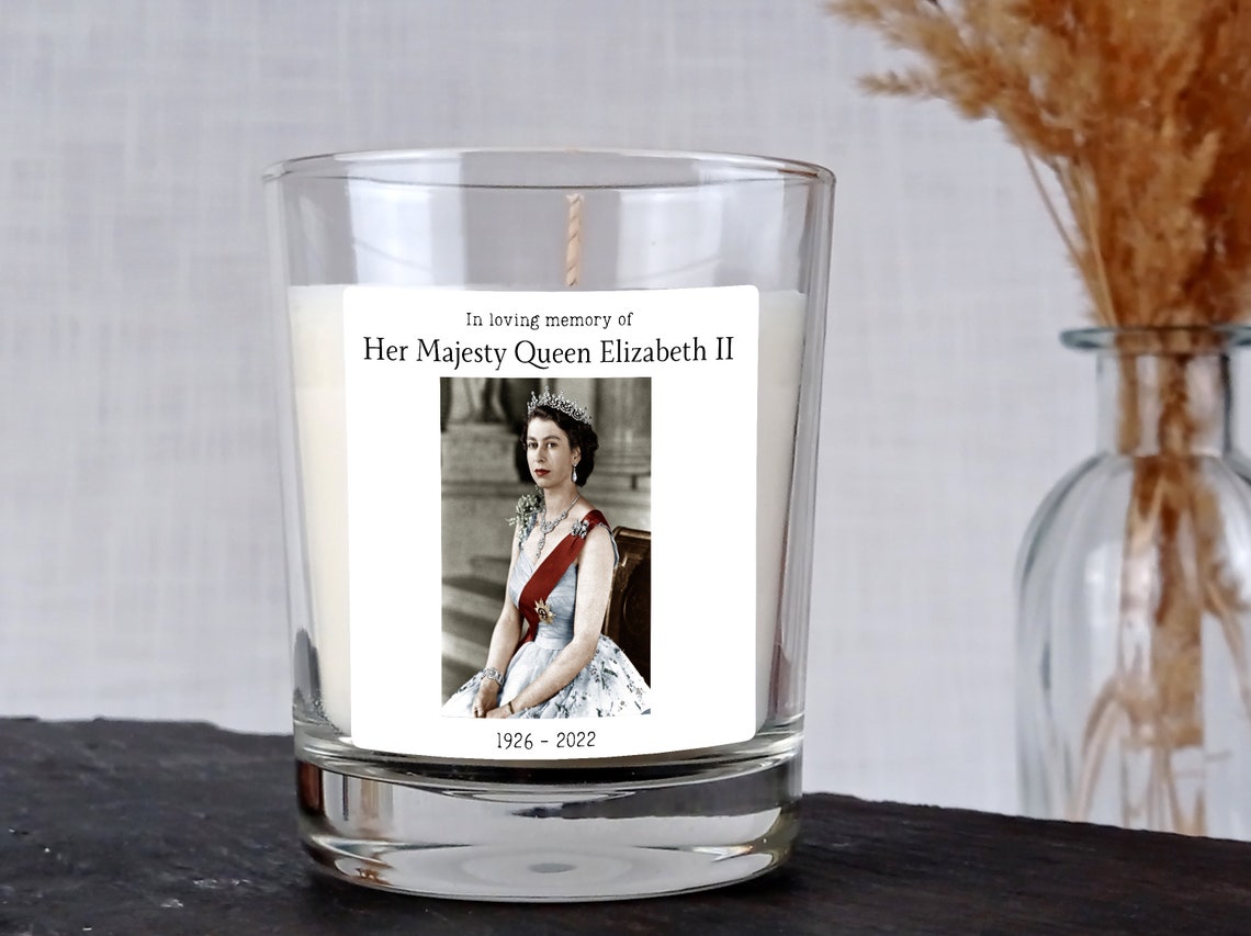 Queen Elizabeth Memorial Candle Queen Remembrance Candle RIP Etsy