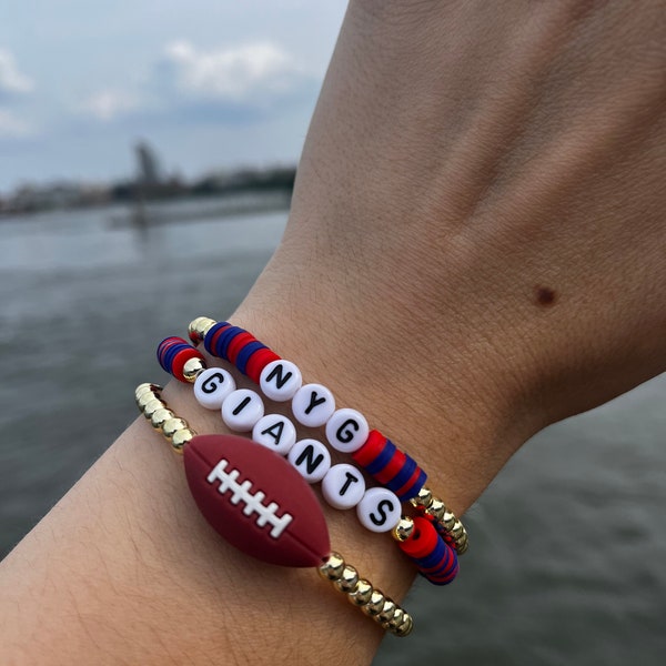 New York Giants Football Bracelets I Football Bracelets I Sports Bracelet I Trendy Gift I Personalized Gift I Gifts for Girls