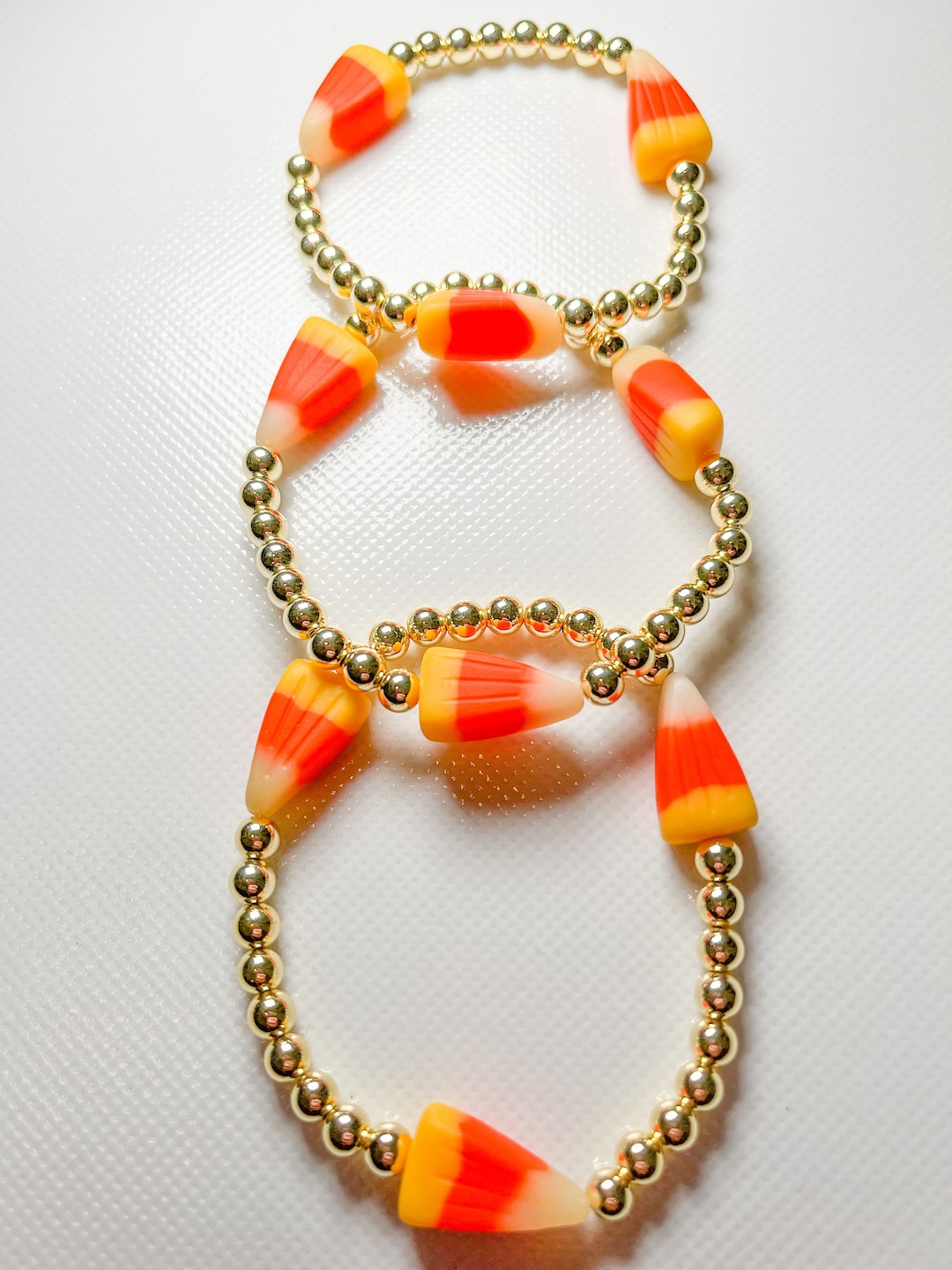 Candy Corn Beaded Bracelet I Candy Corn Beads I Halloween Bracelet I ...