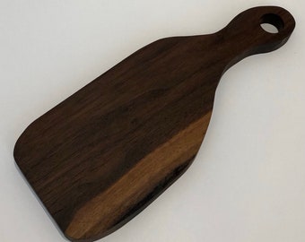 Hand-carved walnut cutting board with handle, cheese board, Gift