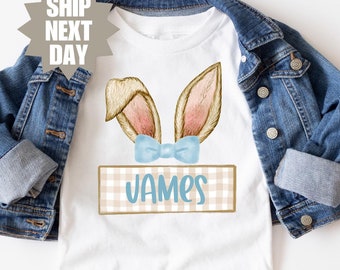 Personalized Easter Bunny Shirt, Boys Easter Toddler Shirt, Personalized Easter Shirt, Custom Easter Kids Shirt, Cute Bunny Shirt, Easter
