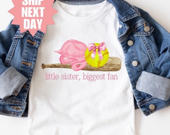 Softball Sister Shirt, Little Sister Softball Shirt, Softball Game Day Shirt, Softball Lover Tee, Little Sister Biggest Fan Shirt, Softball