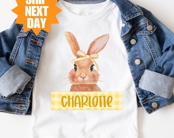 Personalized Easter Bunny Shirt, Girls Easter Toddler Shirt, Personalized Easter Shirt, Custom Easter Kids Shirt, Cute Bunny Shirt, Easter