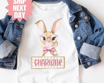 Personalized Easter Bunny Shirt, Girls Easter Toddler Shirt, Personalized Easter Shirt, Custom Easter Kids Shirt, Cute Bunny Shirt, Easter