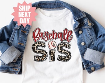 Camiseta de hermana de béisbol, camiseta de béisbol de hermana pequeña, camiseta del día del juego de béisbol, camiseta de amante del béisbol, camiseta del mayor fanático del béisbol, camiseta de béisbol