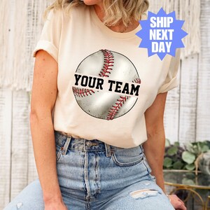 Custom Baseball T-Shirt, Personalized Baseball Sweatshirt, Baseball Shirt, Baseball Mom Shirt, Game Day Shirt, Baseball Team Name Shirt