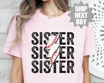 Camiseta de hermana de béisbol, camiseta de béisbol de hermana pequeña, camiseta del día del juego de béisbol, camiseta de amante del béisbol, camiseta del mayor fanático del béisbol, camiseta de béisbol