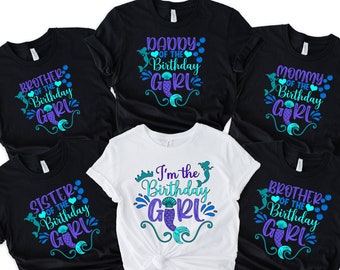 Mermaid Birthday Shirt, Mermaid Family Shirts, Birthday Matching Family Shirt, Daddy Mommy Sister Brother Of The Birthday Girl,Mermaid Squad