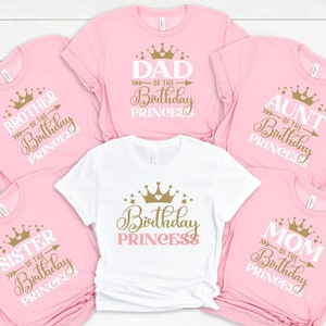 Family Matching Girl Princess Birthday Shirts, Birthday Girl Shirt, Birthday Girl Party, Princess Theme Party, Princess Birthday Shirt