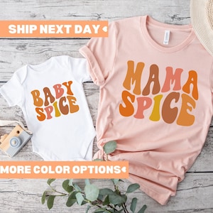 Mama Spice and Baby Spice Shirt, Thanksgiving Mommy and Me Shirt, Mom and Baby Shirt, Matching Mommy and Me Halloween Shirt, 2026 Halloween