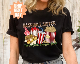 Camiseta de hermana de béisbol, camiseta de béisbol de hermana pequeña, camiseta del día del juego de béisbol, camiseta de amante del béisbol, camiseta del mayor fanático del béisbol, camiseta de béisbol