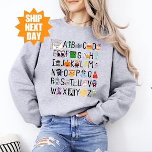 Halloween Teacher Sweatshirt, Halloween Alphabet Sweatshirt, Kindergarten Teacher Sweatshirt, Elemeno Sweatshirt, Funny Halloween Sweatshirt image 1