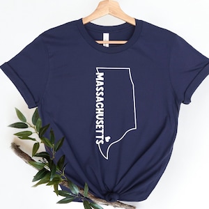 Massachusetts State Shirt, USA States Shirt, Massachusetts Lover Shirt, State Shirt, USA Travel Shirt, Map Silhouette, Hometown Shir